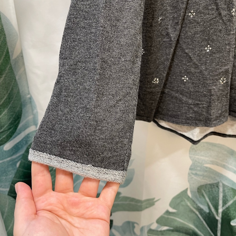 AERIE • charcoal rhinestone sweatshirt XL - Picture 3 of 4